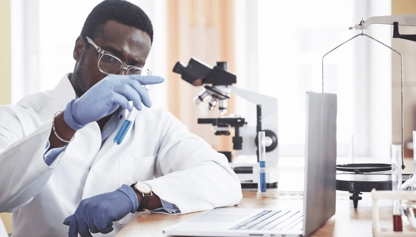 Image of a black male scientist in a lab